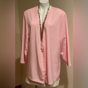 Graver Studio Light Pink,Light Spring Cardigan 1 Button Jacket Sz 2X.